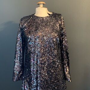 H&M Shimmering Sequins Black Sequin Dress Small